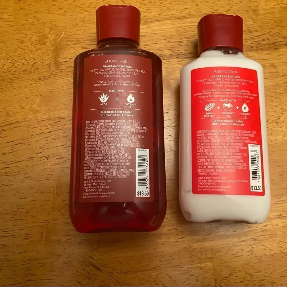 Christmas Winter Candy Apple Set Bath & Body Works Shower Gel & Body Lot…